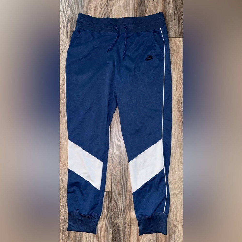 Nike Sportswear Heritage Track Pant Women’s Size L Blue & White CD4152-469 NWT - Picture 1 of 7